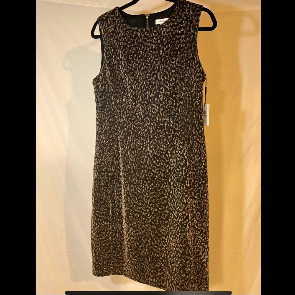 NWT CALVIN KLEIN MID LEOPARD DRESS 12